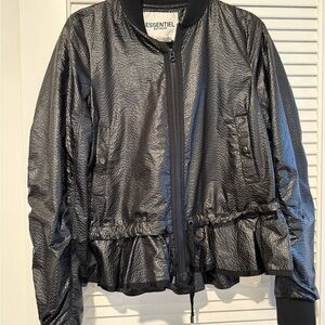 Essentiel Antwerp Shiny Black Bomber Jacket for Women